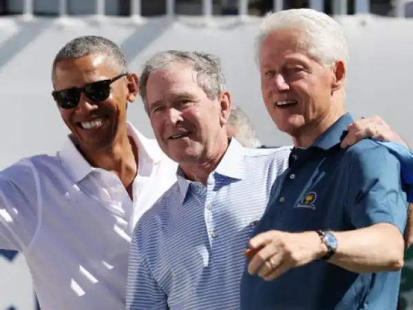Former US Presidents, Obama, Bush & Clinton Pictured Together At A Golf Tournament